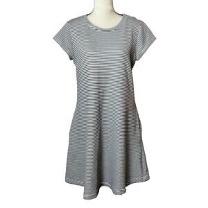 Current Elliott Sz 3/Large Beach Tee Dress Stripe Terry Crew Neck Fit and Flare